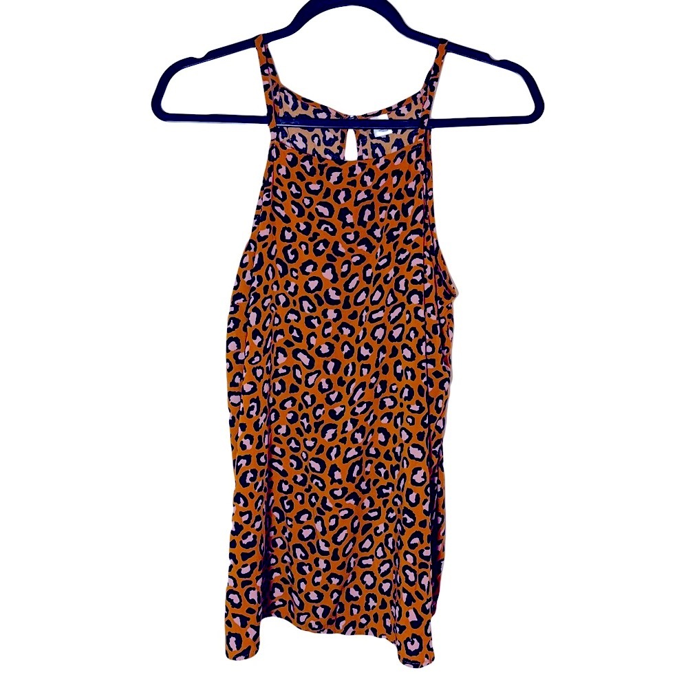Leopard print high neck top